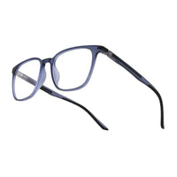 Blokz | Transparent Navy Blue Medium Full Rim RECTANGLE Computer Glasses for Men & Women [Blue Block]