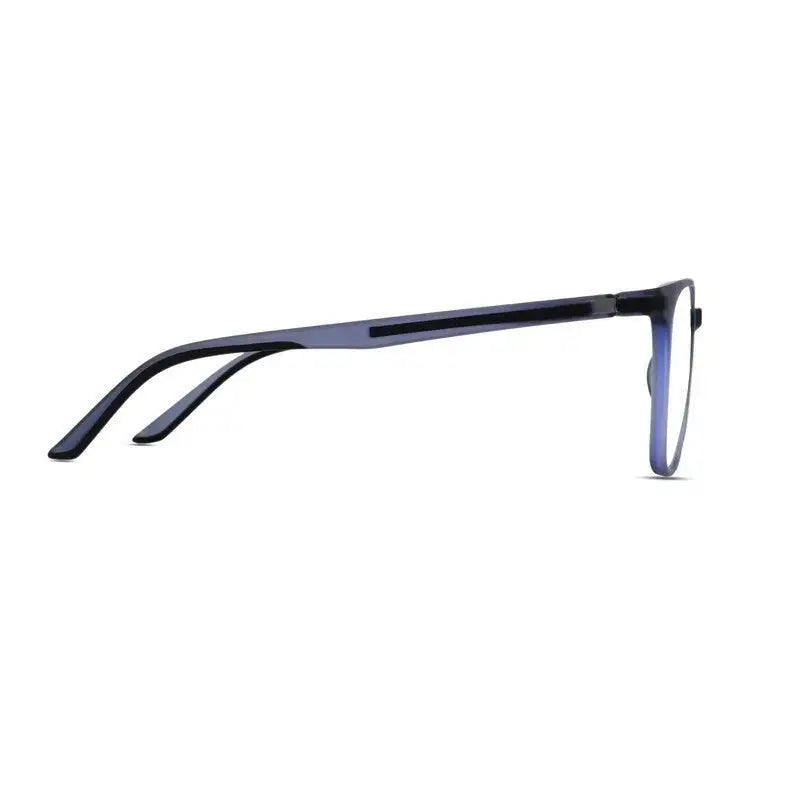 Blokz | Transparent Navy Blue Medium Full Rim RECTANGLE Computer Glasses for Men & Women [Blue Block]
