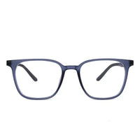 Blokz | Transparent Navy Blue Medium Full Rim RECTANGLE Computer Glasses for Men & Women [Blue Block]
