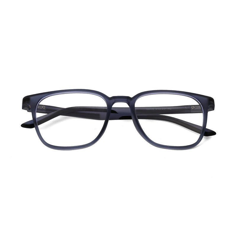 Blokz Transparent Navy Blue Medium Full Rim RECTANGLE Computer Glasses for Men & Women — Hashtag Eyewears