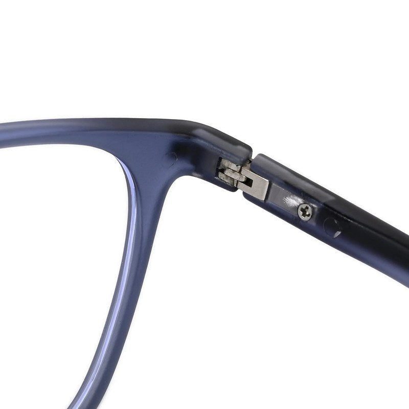 Blokz Transparent Navy Blue Medium Full Rim RECTANGLE Computer Glasses for Men & Women — Hashtag Eyewears