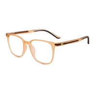 Blokz | Transparent Orange Medium Full Rim RECTANGLE Computer Glasses for Men & Women [Blue Block]