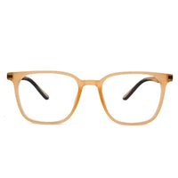 Blokz | Transparent Orange Medium Full Rim RECTANGLE Computer Glasses for Men & Women [Blue Block]