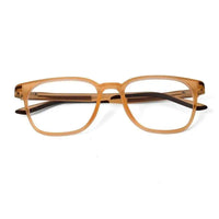 Blokz | Transparent Orange Medium Full Rim RECTANGLE Computer Glasses for Men & Women [Blue Block]
