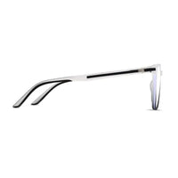 Blokz | Transparent White & Black Medium Full Rim RECTANGLE Computer Glasses for Men & Women [Blue Block]
