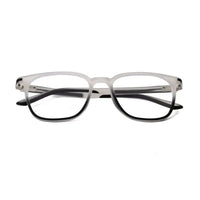 Blokz | Transparent White & Black Medium Full Rim RECTANGLE Computer Glasses for Men & Women [Blue Block]