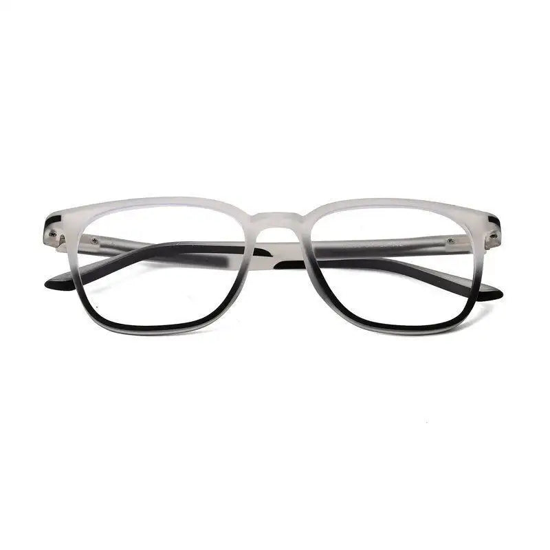 Blokz | Transparent White & Black Medium Full Rim RECTANGLE Computer Glasses for Men & Women [Blue Block]
