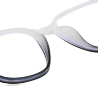 Blokz | Transparent White & Black Medium Full Rim RECTANGLE Computer Glasses for Men & Women [Blue Block]