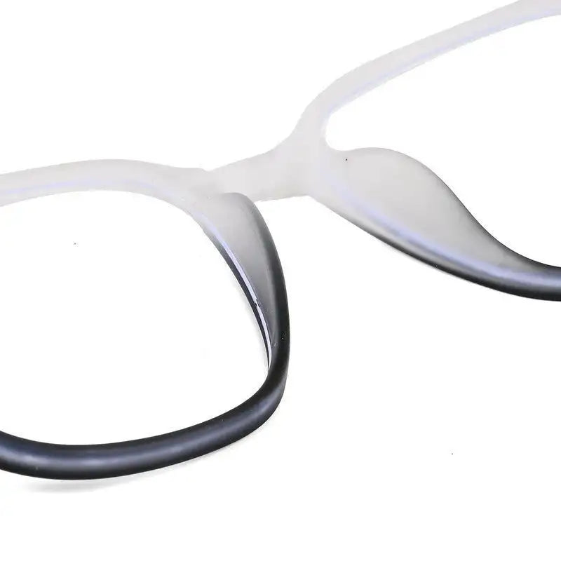 Blokz | Transparent White & Black Medium Full Rim RECTANGLE Computer Glasses for Men & Women [Blue Block]