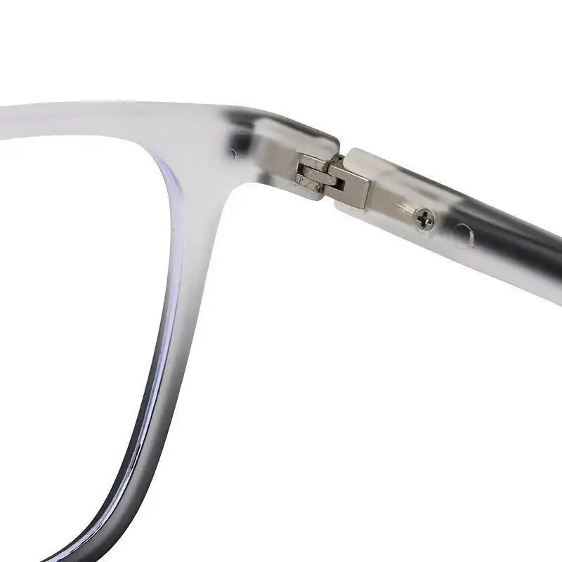 Blokz | Transparent White & Black Medium Full Rim RECTANGLE Computer Glasses for Men & Women [Blue Block]