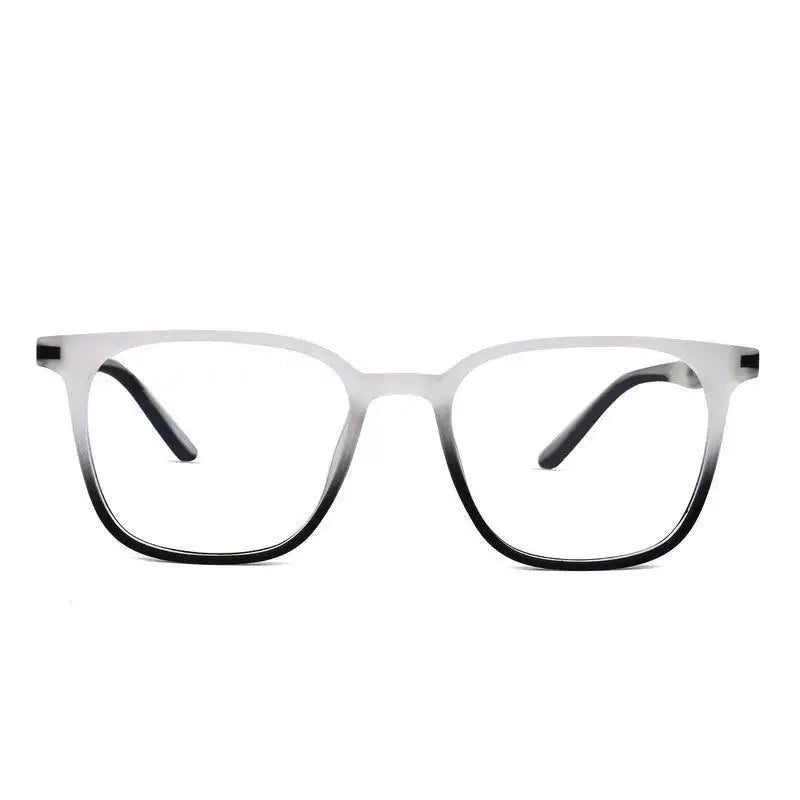Blokz | Transparent White & Black Medium Full Rim RECTANGLE Computer Glasses for Men & Women [Blue Block]