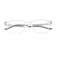 Blokz | Transparent White Medium Full Rim RECTANGLE Computer Glasses for Men & Women [Blue Block]