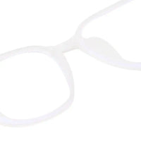 Blokz | Transparent White Medium Full Rim RECTANGLE Computer Glasses for Men & Women [Blue Block]