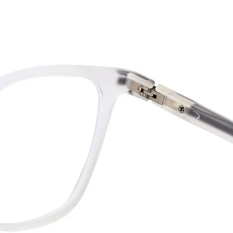 Blokz | Transparent White Medium Full Rim RECTANGLE Computer Glasses for Men & Women [Blue Block]