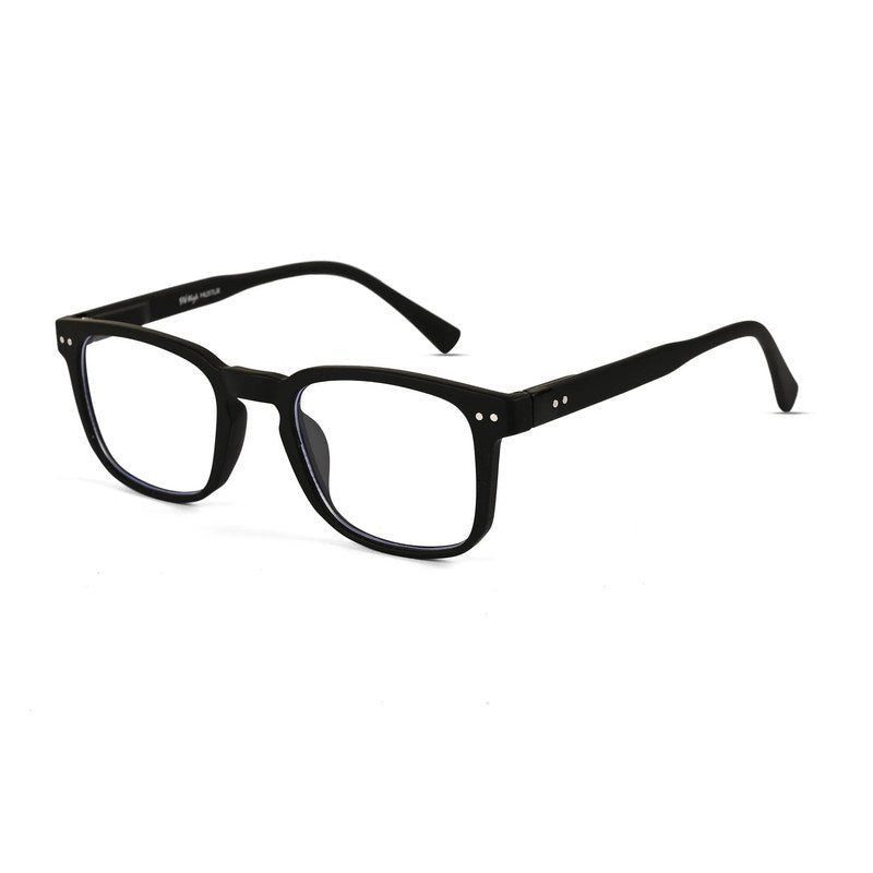 BluArmor Black Medium Full Rim SQUARE Computer Glasses for Men & Women — Hashtag Eyewears