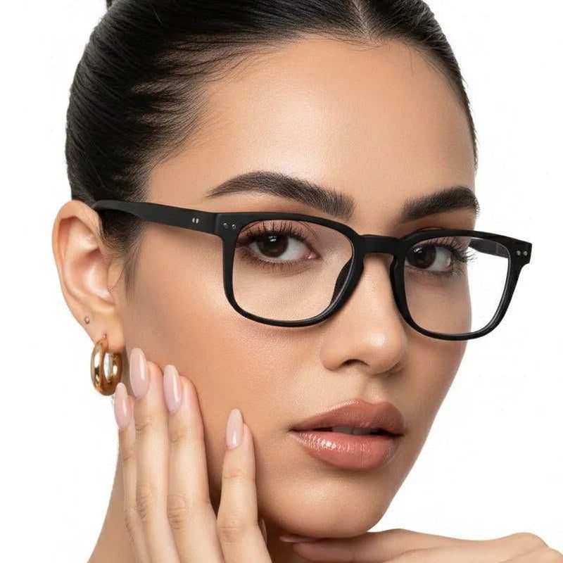 BluArmor Black Medium Full Rim SQUARE Computer Glasses for Men & Women — Hashtag Eyewears