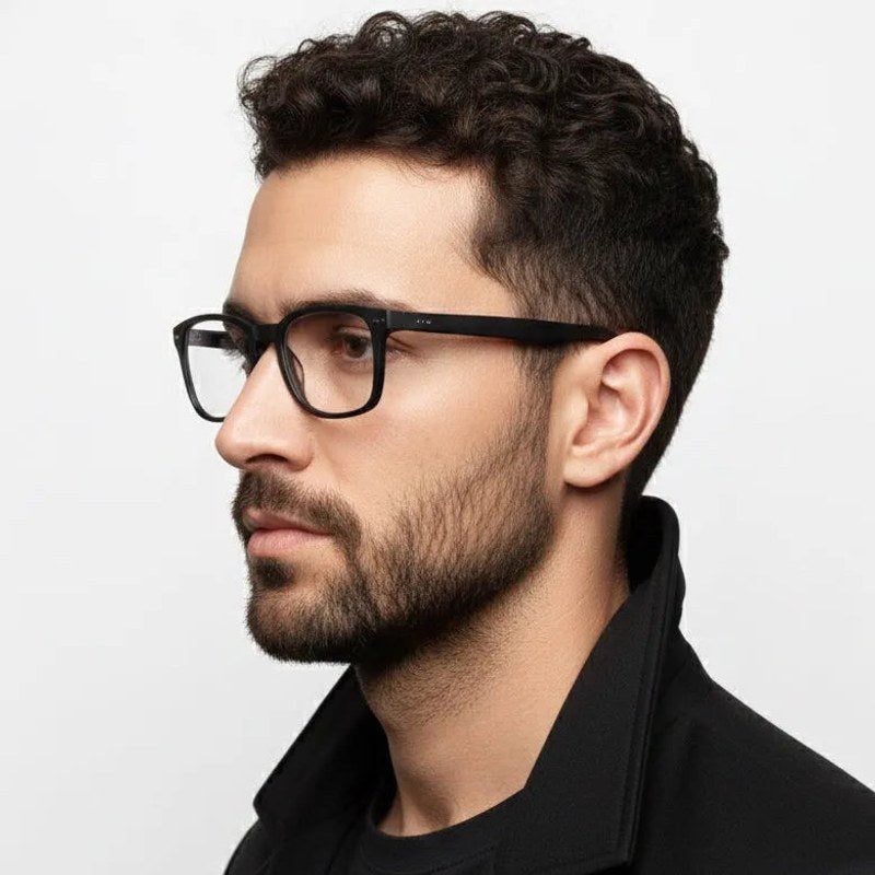 BluArmor Black Medium Full Rim SQUARE Computer Glasses for Men & Women — Hashtag Eyewears