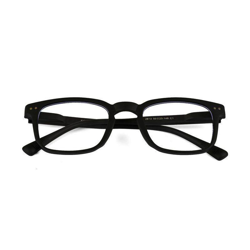 BluArmor Black Medium Full Rim SQUARE Computer Glasses for Men & Women — Hashtag Eyewears