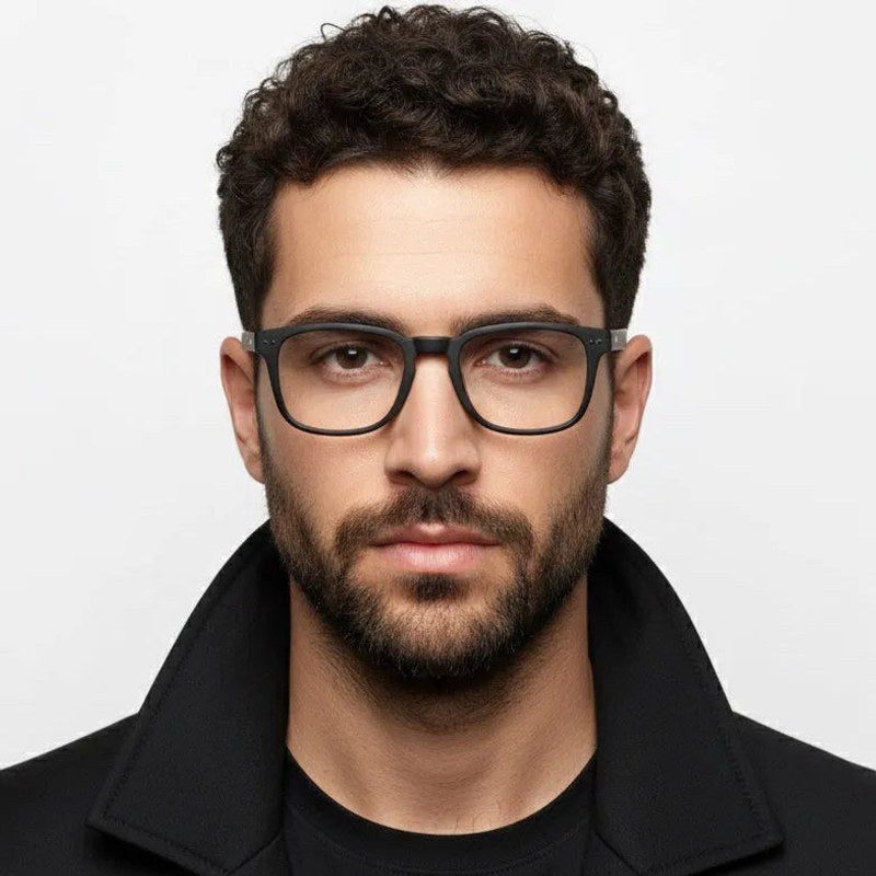 BluArmor Black Medium Full Rim SQUARE Computer Glasses for Men & Women — Hashtag Eyewears