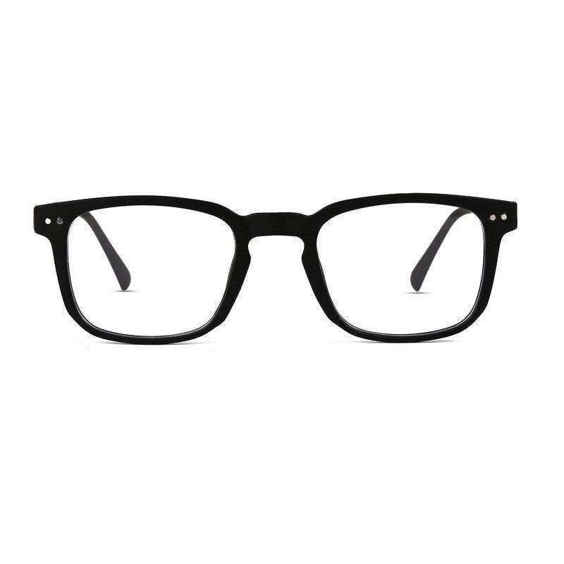 BluArmor Black Medium Full Rim SQUARE Computer Glasses for Men & Women — Hashtag Eyewears