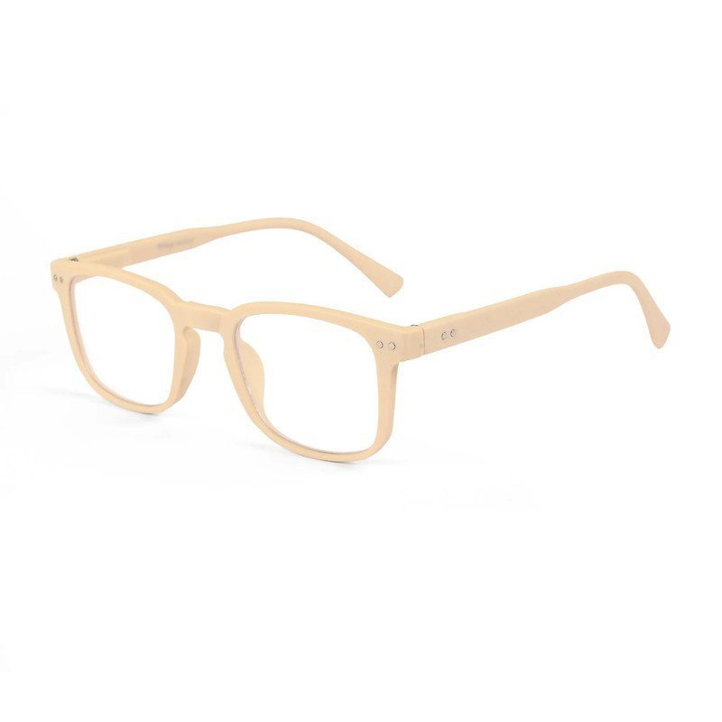 BluArmor Cream Medium Full Rim SQUARE Computer Glasses for Men & Women — Hashtag Eyewears