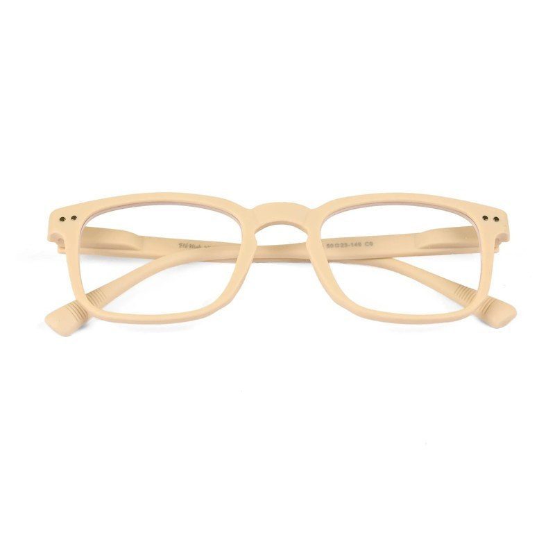 BluArmor Cream Medium Full Rim SQUARE Computer Glasses for Men & Women — Hashtag Eyewears