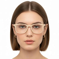 BluArmor Cream Medium Full Rim SQUARE Computer Glasses for Men & Women — Hashtag Eyewears