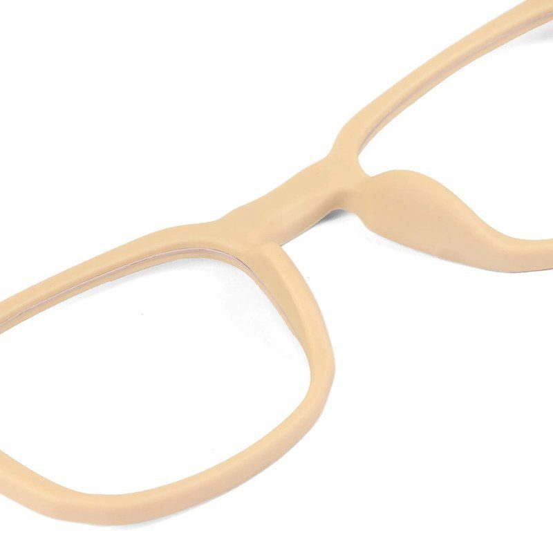 BluArmor Cream Medium Full Rim SQUARE Computer Glasses for Men & Women — Hashtag Eyewears