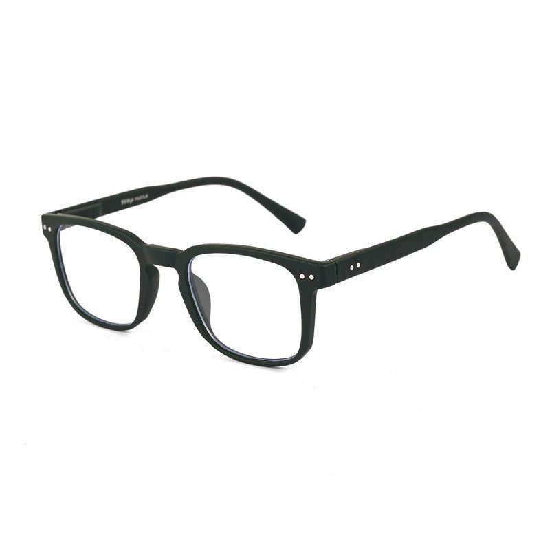 BluArmor Green Medium Full Rim SQUARE Computer Glasses for Men & Women — Hashtag Eyewears