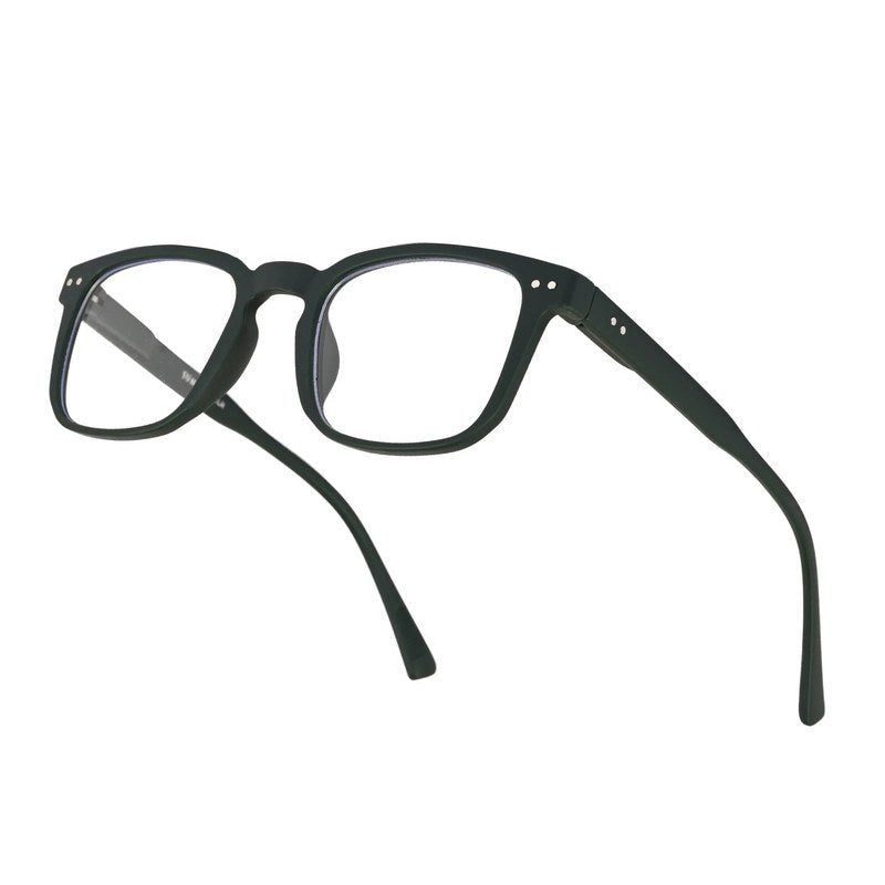 BluArmor Green Medium Full Rim SQUARE Computer Glasses for Men & Women — Hashtag Eyewears