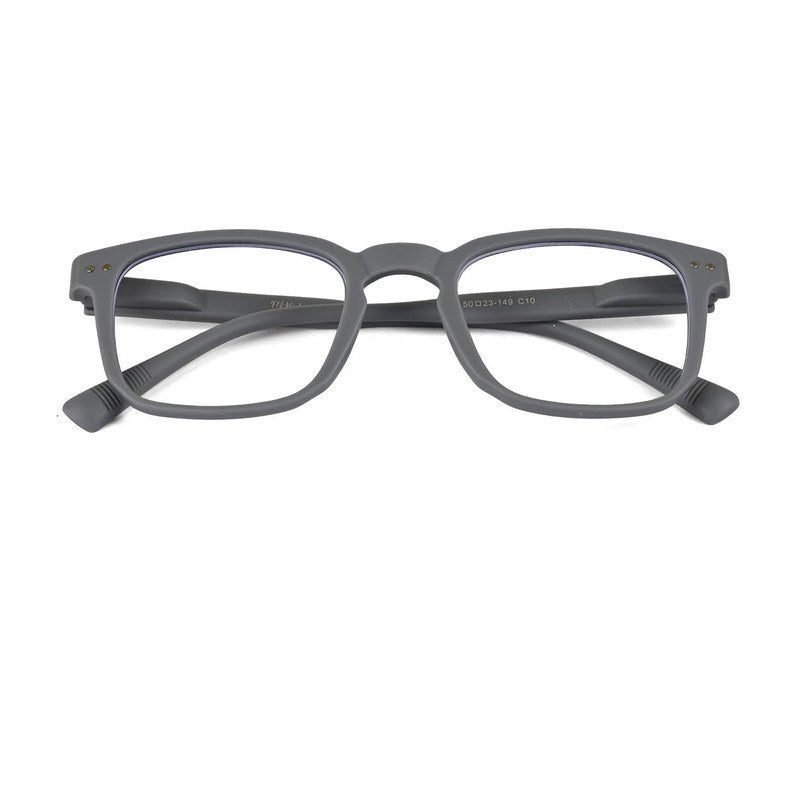 BluArmor Grey Medium Full Rim SQUARE Computer Glasses for Men & Women — Hashtag Eyewears