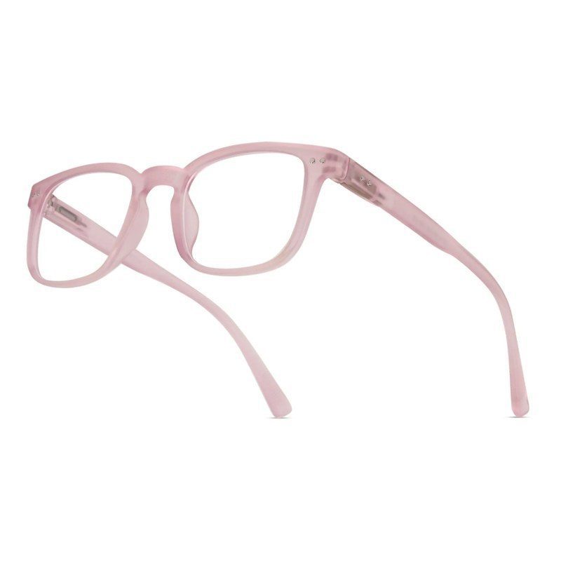 BluArmor Transparent Baby Pink Medium Full Rim SQUARE Computer Glasses for Men & Women — Hashtag Eyewears