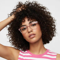 BluArmor Transparent Baby Pink Medium Full Rim SQUARE Computer Glasses for Men & Women — Hashtag Eyewears