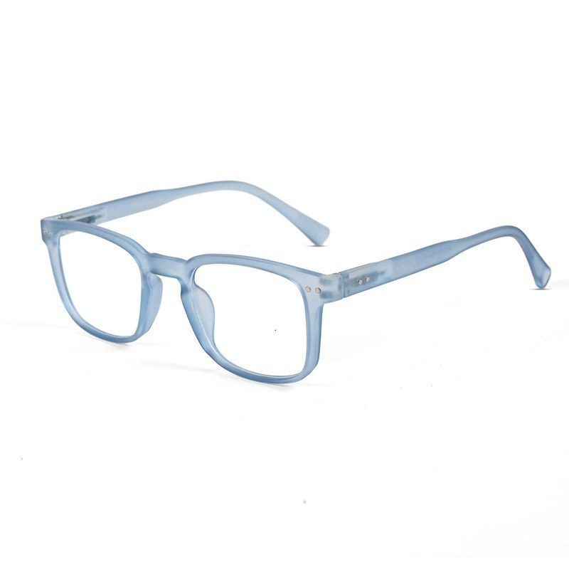 BluArmor Transparent Blue Medium Full Rim SQUARE Computer Glasses for Men & Women — Hashtag Eyewears