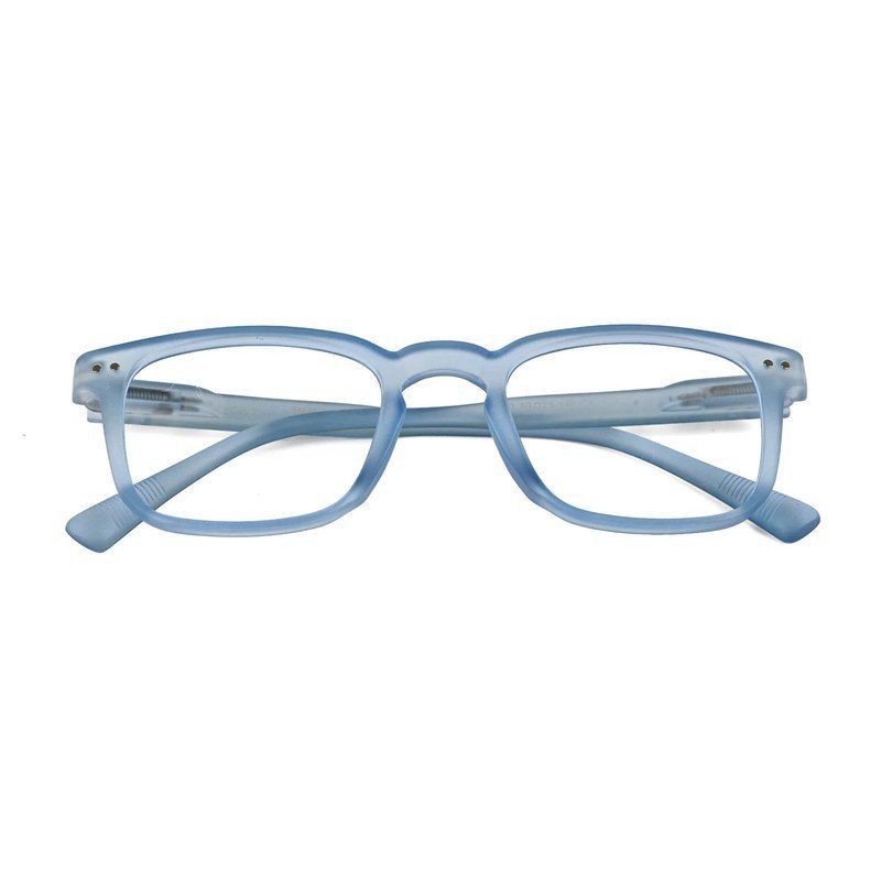 BluArmor Transparent Blue Medium Full Rim SQUARE Computer Glasses for Men & Women — Hashtag Eyewears