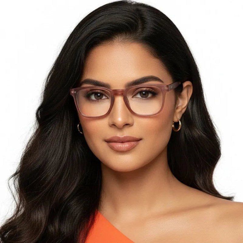 BluArmor Transparent Mate Maroon Medium Full Rim SQUARE Computer Glasses for Men & Women — Hashtag Eyewears