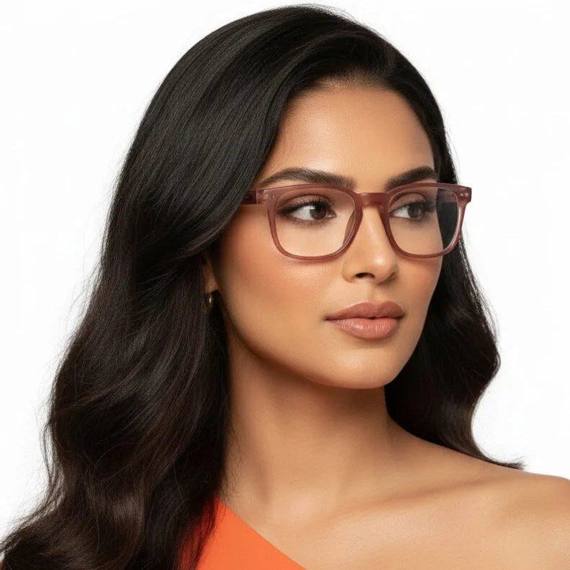 BluArmor Transparent Mate Maroon Medium Full Rim SQUARE Computer Glasses for Men & Women — Hashtag Eyewears