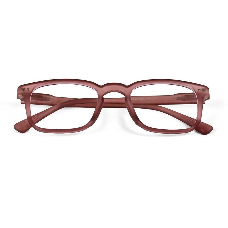 BluArmor Transparent Mate Maroon Medium Full Rim SQUARE Computer Glasses for Men & Women — Hashtag Eyewears