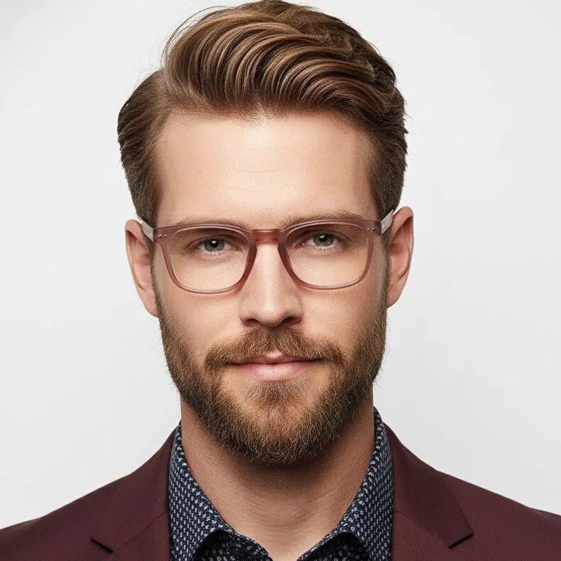 BluArmor Transparent Mate Maroon Medium Full Rim SQUARE Computer Glasses for Men & Women — Hashtag Eyewears
