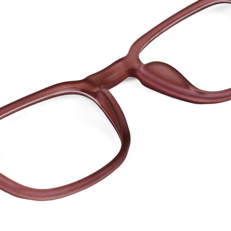 BluArmor Transparent Mate Maroon Medium Full Rim SQUARE Computer Glasses for Men & Women — Hashtag Eyewears