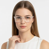 BluArmor Transparent Medium Full Rim SQUARE Computer Glasses for Men & Women — Hashtag Eyewears