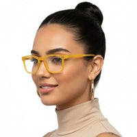 BluArmor Transparent Orange Medium Full Rim SQUARE Computer Glasses for Men & Women — Hashtag Eyewears