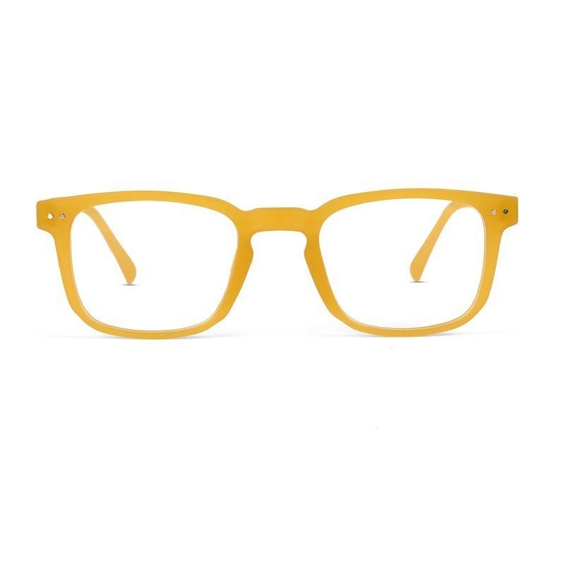 BluArmor Transparent Orange Medium Full Rim SQUARE Computer Glasses for Men & Women — Hashtag Eyewears
