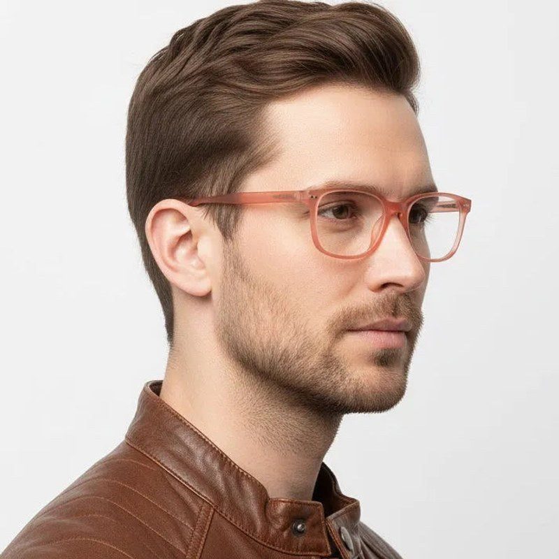 BluArmor Transparent Red Medium Full Rim SQUARE Computer Glasses for Men & Women — Hashtag Eyewears