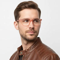 BluArmor Transparent Red Medium Full Rim SQUARE Computer Glasses for Men & Women — Hashtag Eyewears