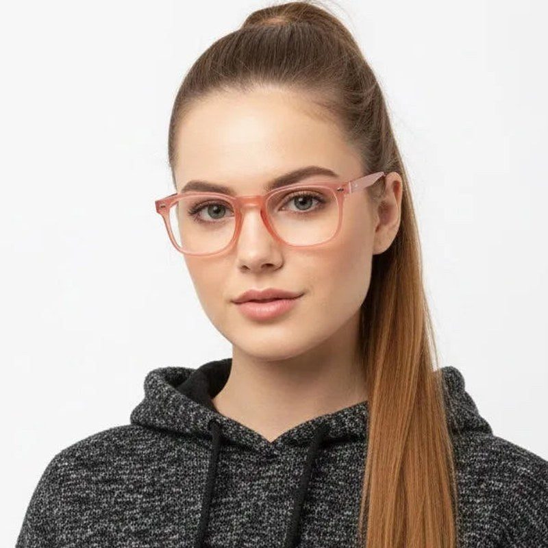 BluArmor Transparent Red Medium Full Rim SQUARE Computer Glasses for Men & Women — Hashtag Eyewears