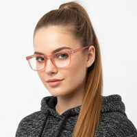 BluArmor Transparent Red Medium Full Rim SQUARE Computer Glasses for Men & Women — Hashtag Eyewears