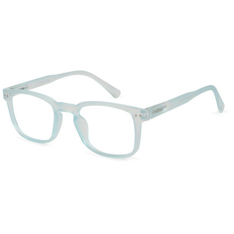 BluArmor Transparent Skyblue Medium Full Rim SQUARE Computer Glasses for Men & Women — Hashtag Eyewears