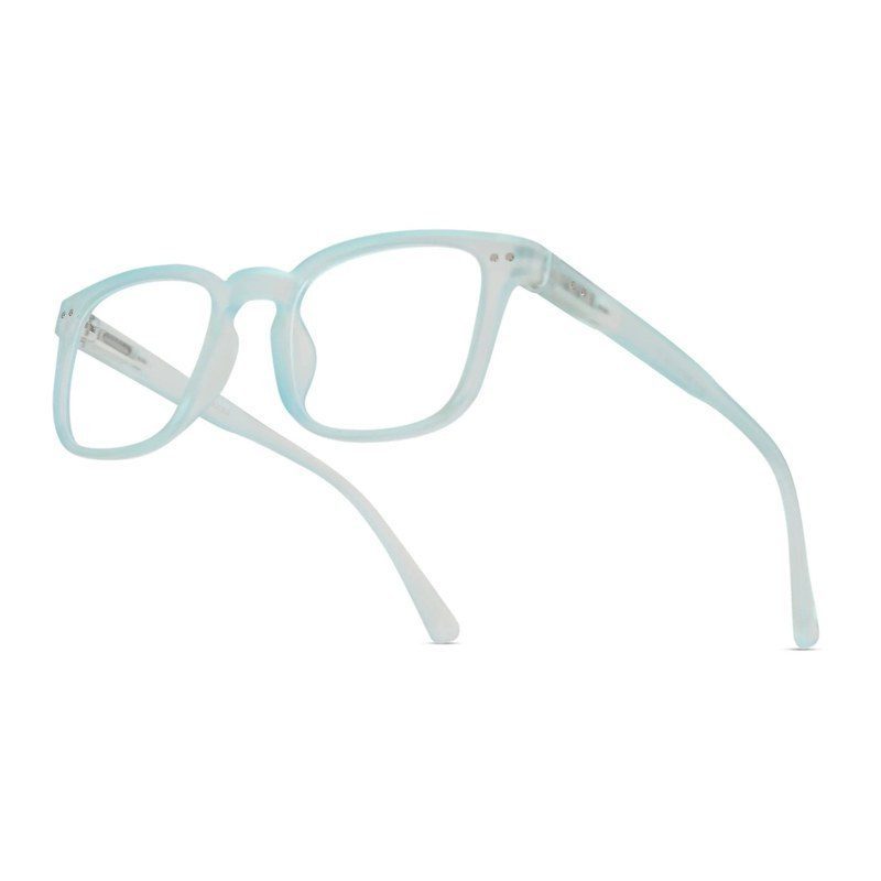 BluArmor | Transparent Skyblue Medium Full Rim SQUARE Computer Glasses for Men & Women [Blue Block]