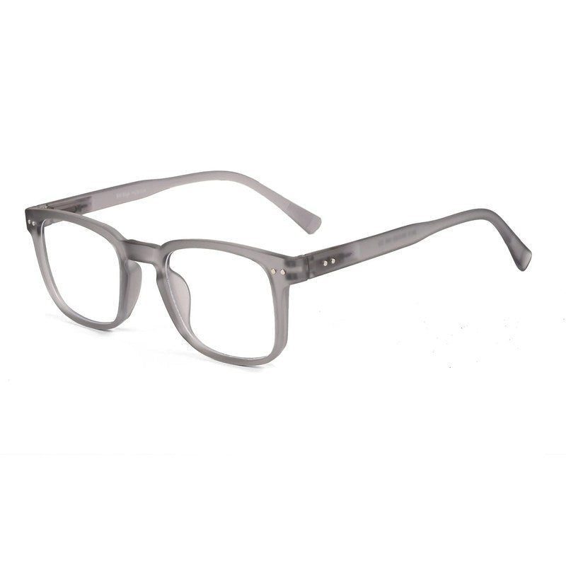 BluArmor Transparent Smoke Medium Full Rim SQUARE Computer Glasses for Men & Women — Hashtag Eyewears